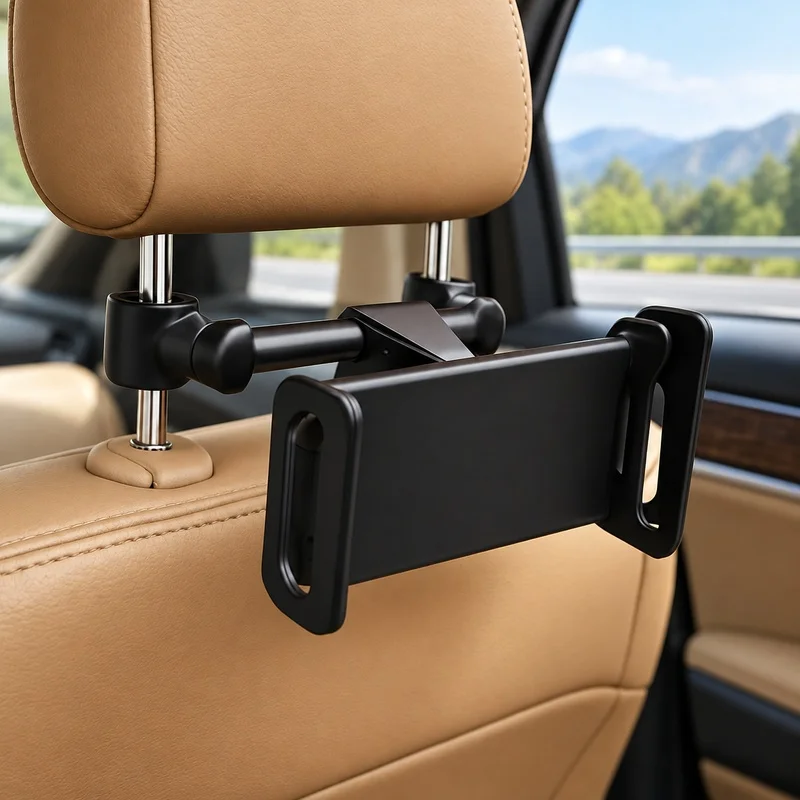 Universal Car Headrest Mount with 360° Rotation for Tablets and Phones 4-11 Inch, Fits iPad Air and Similar Devices