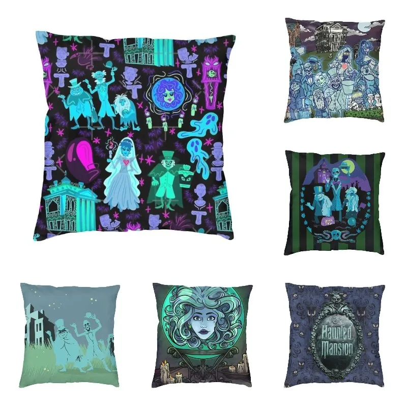 

Soft Ghost Haunted Mansion Throw Pillow Case Decoration Custom Square Halloween Cushion Cover 40x40 Pillowcover for Living Room