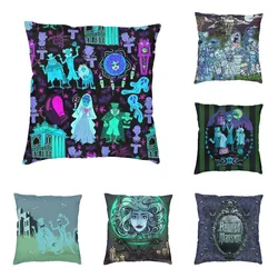 Soft Ghost Haunted Mansion Throw Pillow Case Decoration Custom Square Halloween Cushion Cover 40x40 Pillowcover for Living Room