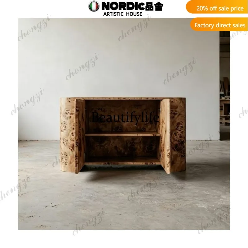 P37 Medieval style designer tree tumor living room locker retro art texture side cabinet