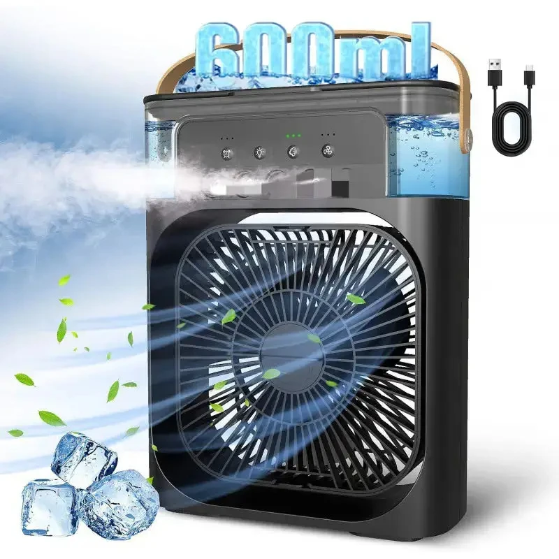 3 In 1 Fan AIr Conditioner Household Small Air Cooler LED Night Light Portable Humidifier Air Adjustment Fan Office Home Fan New