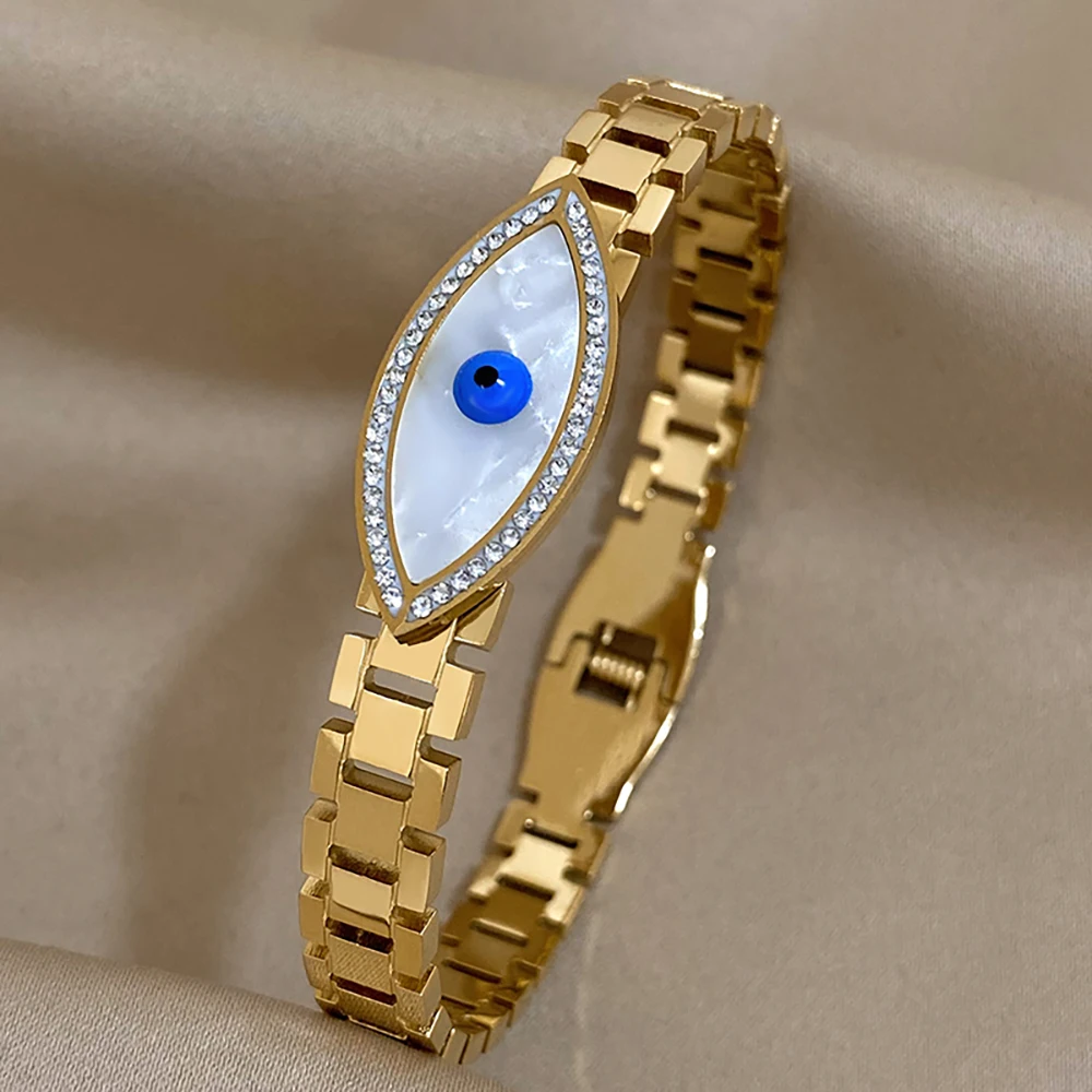 AENSOA New Trendy Minimalist Evil\'s Eye Bracelet for Women Men Turklish Blue Eyes Lucky Wrist Bracelets Bangles Daily Jewelry
