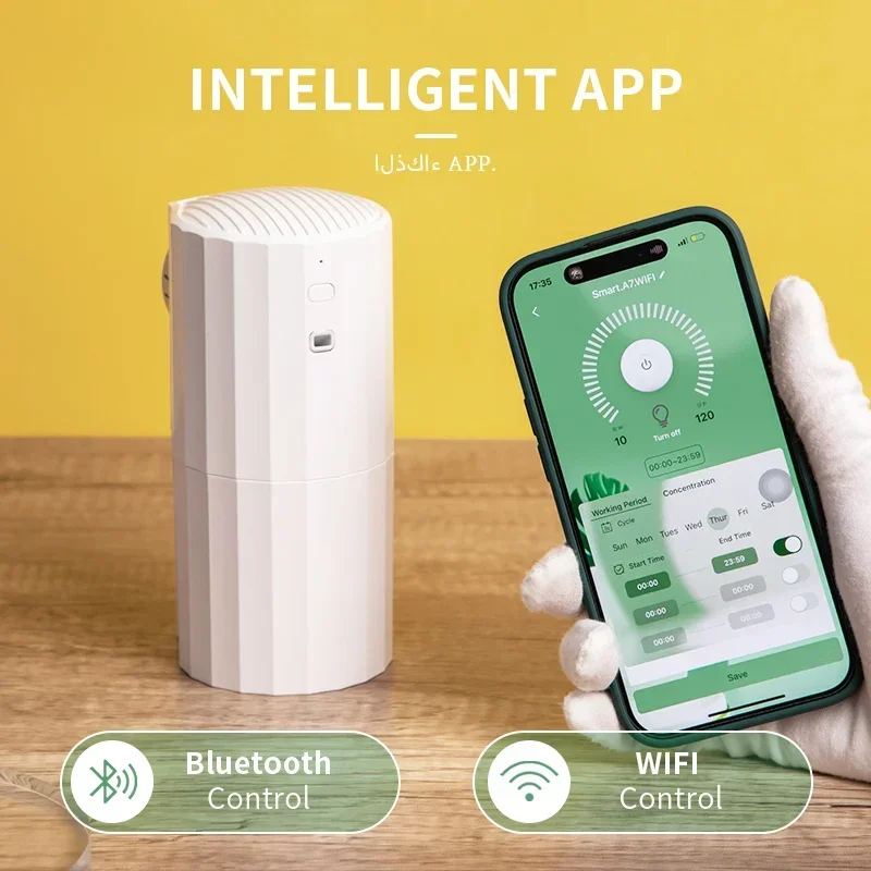 Difusor de Óleo Essencial Namste Smart, Bluetooth, Controle WIFI, Umidificador para Casa, Purificador de Ar, Capacidade 130ml, 250m ³