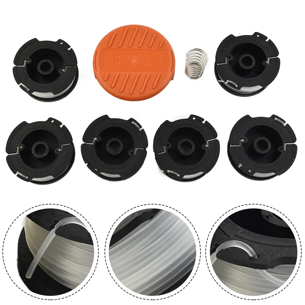 Premium Thread Spools and Coil Cap for Black and Decker Grass Trimmers 4 Spools with Spring for Grass Cutting Efficiency