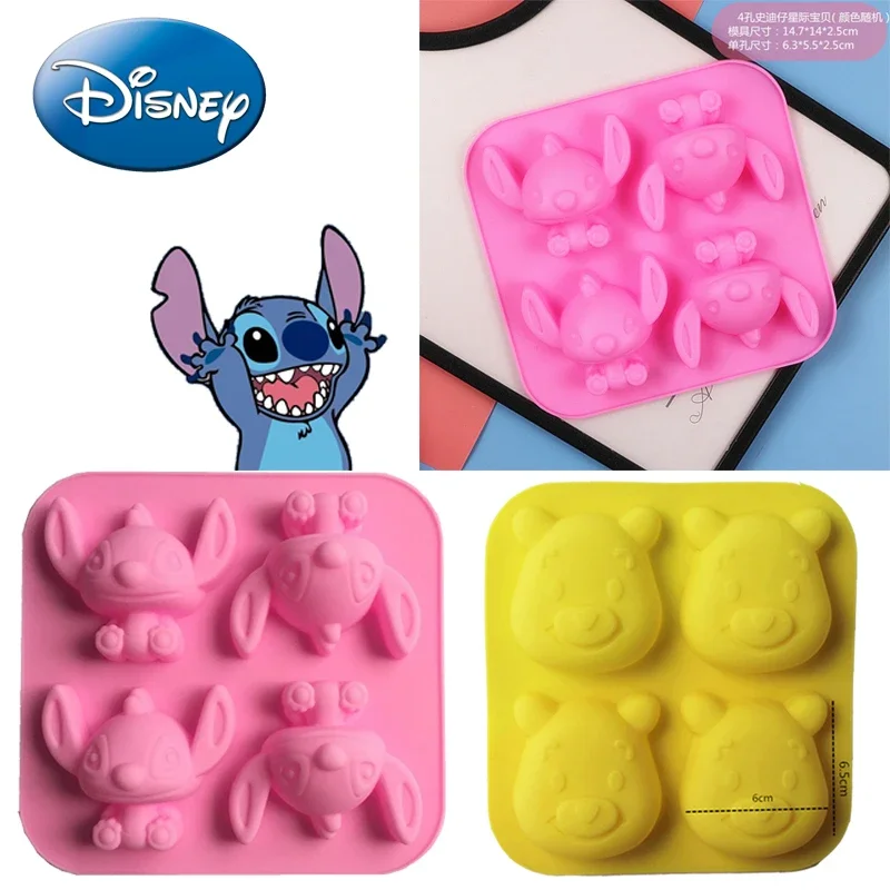 Disney Anime Figures Lilo & Stitch Cartoon Silicone Mold Cake Jelly Mold Kitchen Baking Accessories Kids Toys Christmas Gift