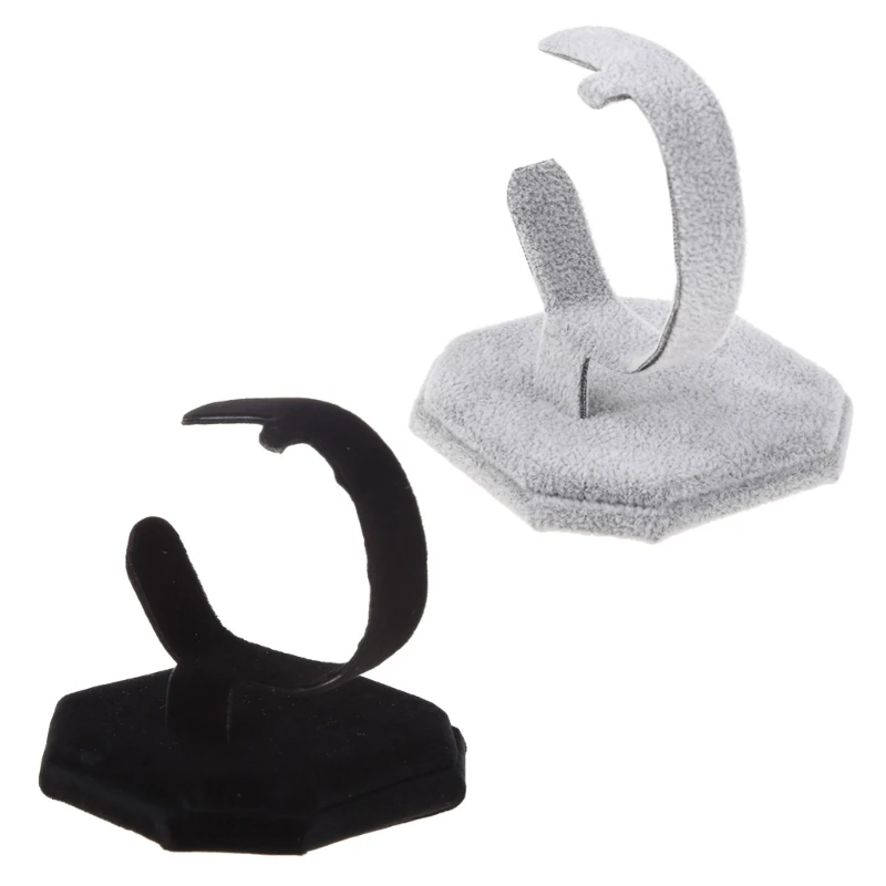 F42F Suede Watch Stand C Type Bracelet Stand Suede Anti-Scratch Watch Display Stand Bracelet Storage Rack for Product Display