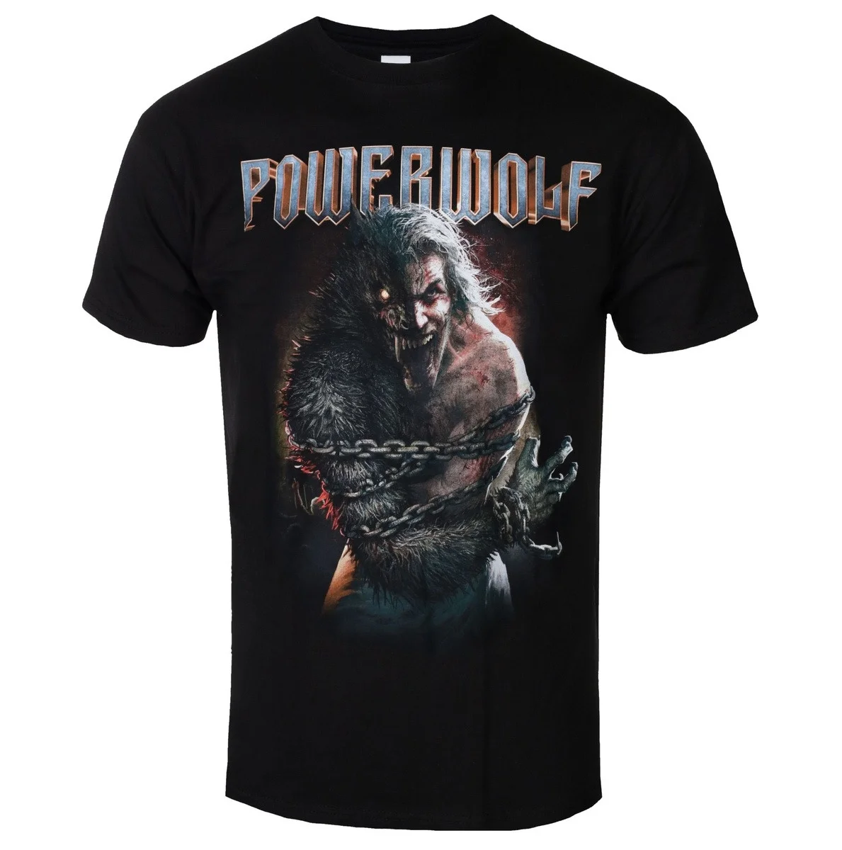 Powerwolf Band Double Sided 1589 Bloody Claw Mark Chained Fierce Werewolf Realistic Oil Painting Graphic Tee Classic