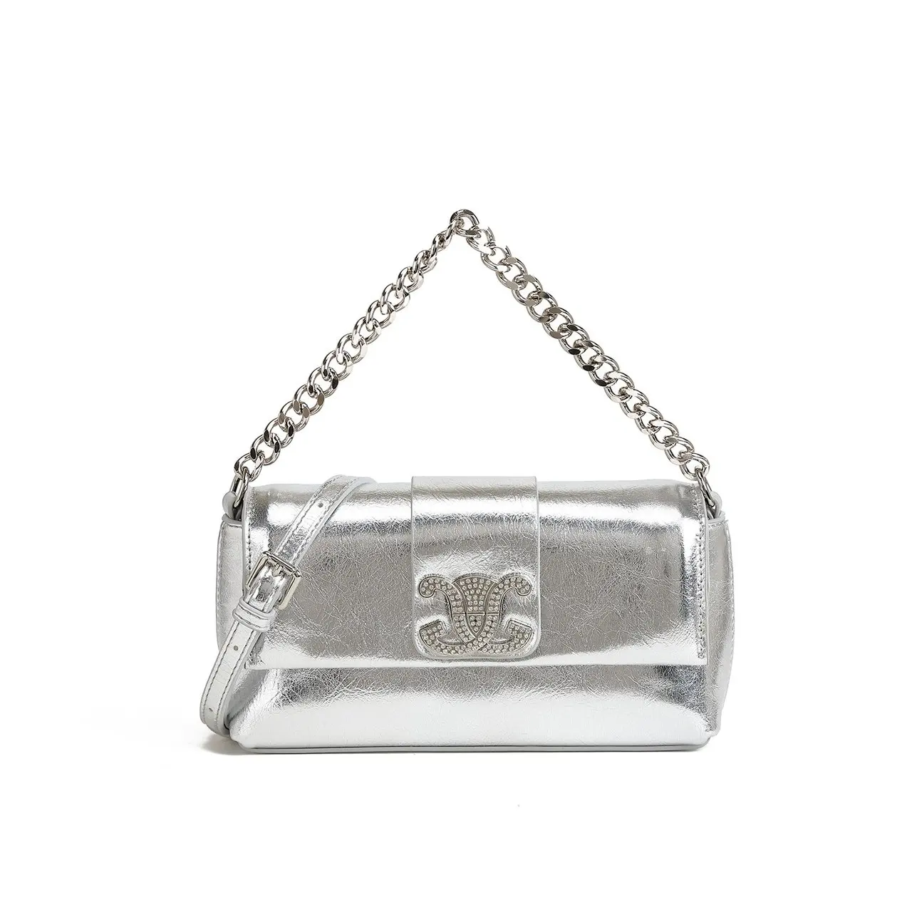 

Fashionable Solid Color Crossbody Bag Minimalist Vintage Leather Clutch with Paris Designer Letter Logo