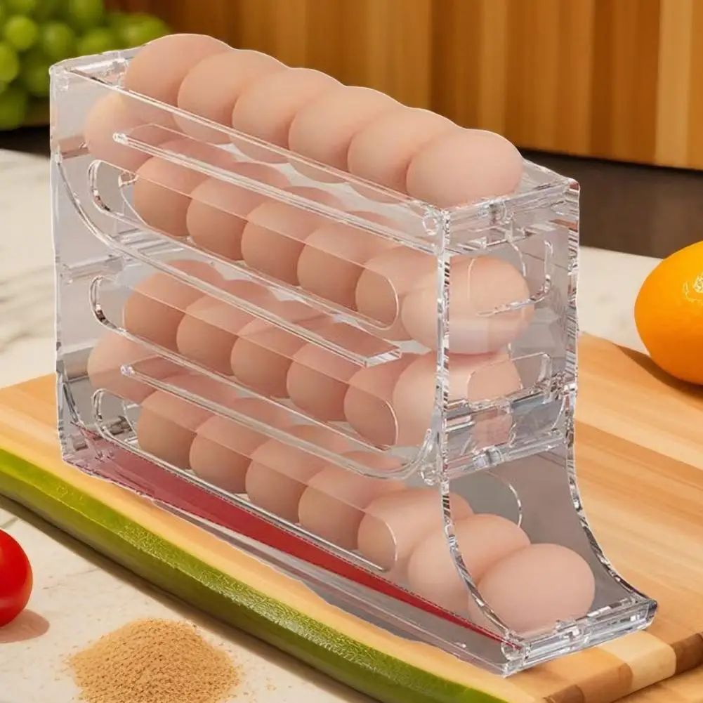 Non-slip Egg Holder 4 Tiers Egg Holder Capacity Egg Storage Box with Non-slip Design Multi-function Organizer 4 Tier for Kitchen