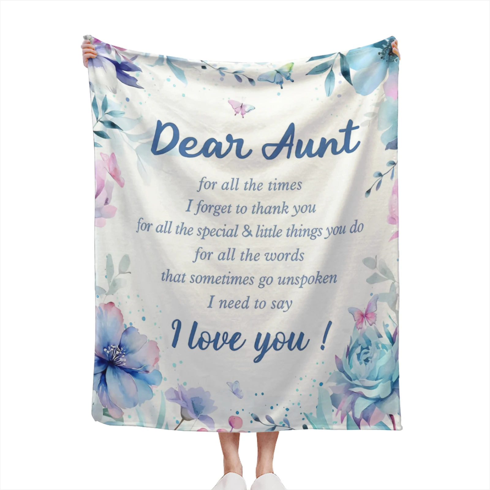 Best Aunt Gifts Printing , Soft Comfortable Flannel Throw , Lightweight Quilt, Suitable for Women, Boys, Girls, Ad