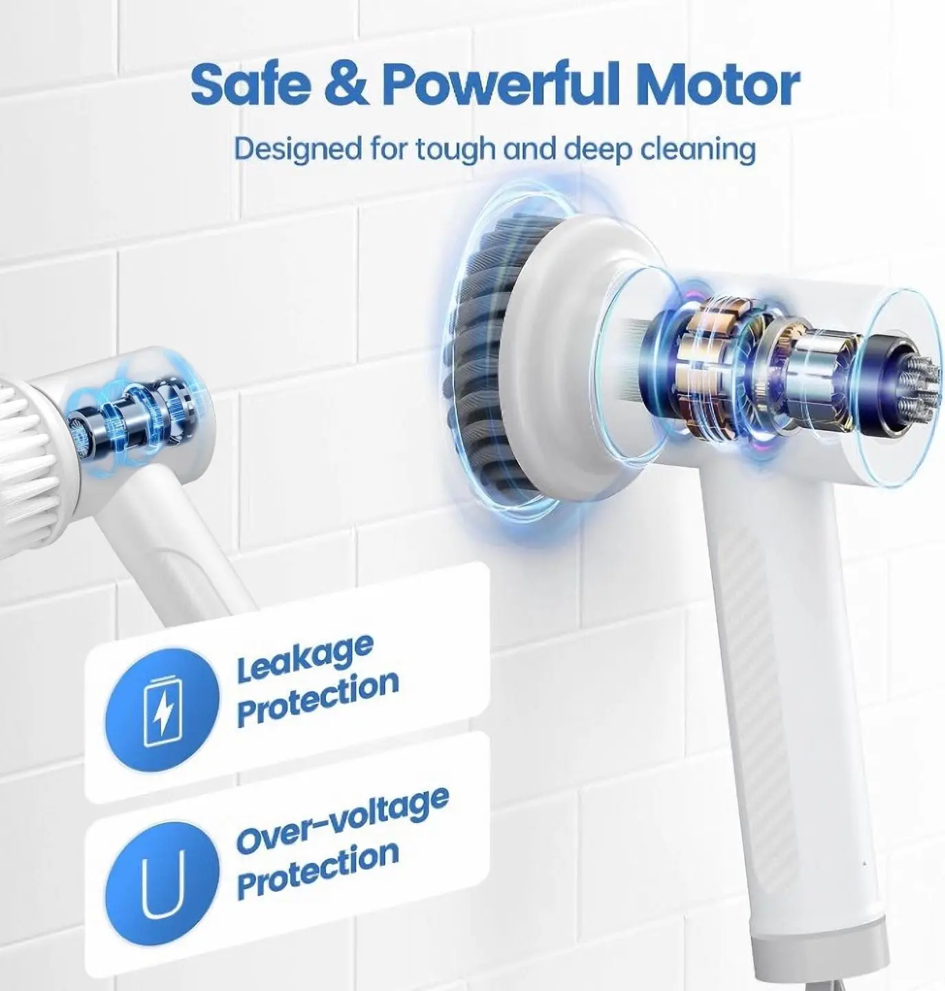 Power Spin Scrubber, 6 головок, перезаряжаемый, 3 скорости, беспроводной очиститель для кухни и ванной комнаты