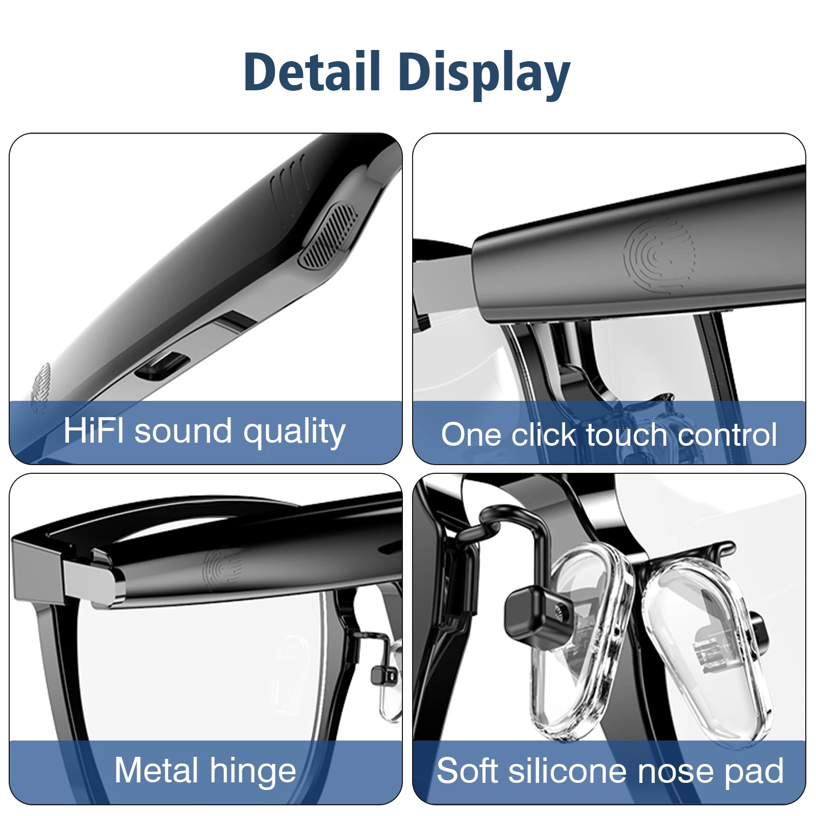Умные очки 2025 года, можно ответить/счете вызовов, интеллектуальное шумоподавление, сенсорный голосовой помощник, унисекс, блокирующее синий свет стекло