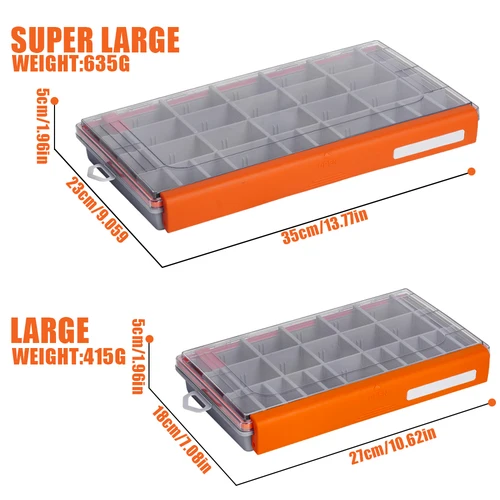 Imagen 2 del producto Caja de aparejos de pesca impermeable, accesorios de pesca de gran capacidad, caja de almacenamiento de herramientas, anzuelo, señuelo, caja de cebo falso, suministros de pesca