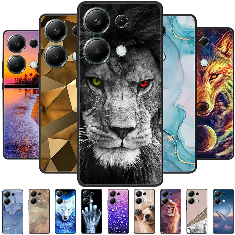 For Redmi Note 13 Pro 4G Case Shockproof Soft TPU Silicone Phone Cover For Xiaomi Redmi Note 13 Pro 4G Funda Capa Cartoon