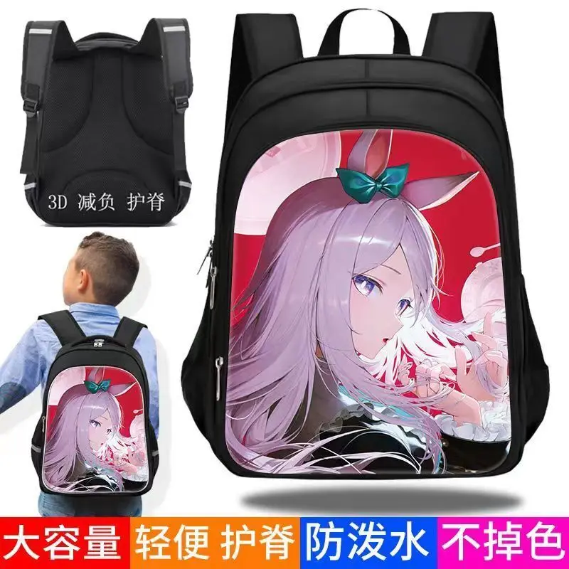 2D Jockey Girl Student Simple Large Capacity Backpack Unisex Fashion Trend Niche Middle High School ANI