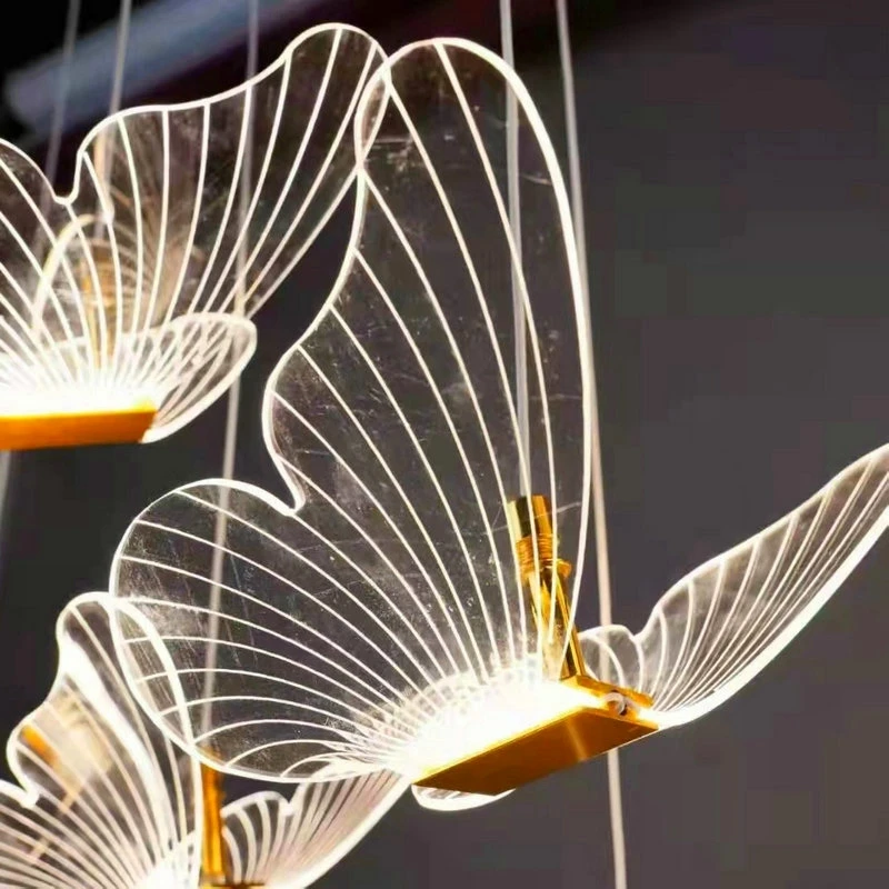 Imagem -03 - Modern Butterfly Pendant Lamp Paisagem Atmosfera Lâmpadas Indoor Butterfly Lights para Home Wedding Decoração Led String Light