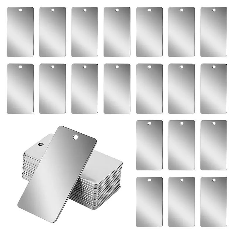 

【FAVORITE!】Blank Tags For Stamping, Rectangle Stainless Steel Metal Engraving Tags 1X2 Inch, 20 Pieces For DIY Crafts Pack