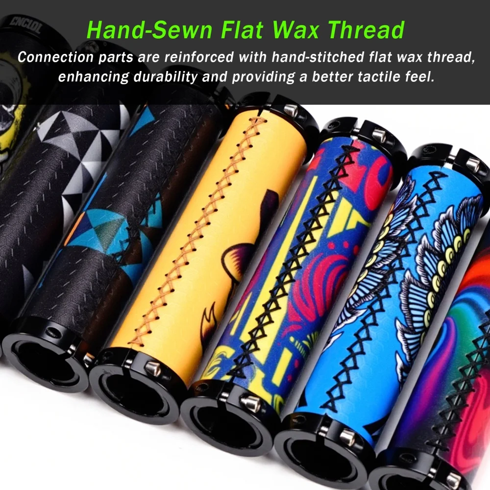 CNCLOL 3D Anti-Slip Silicone Bike Grips Double Lock On Dual Shock Absorbing Heat Insulated MTB Fixed Gear Bicycle Grips view 3