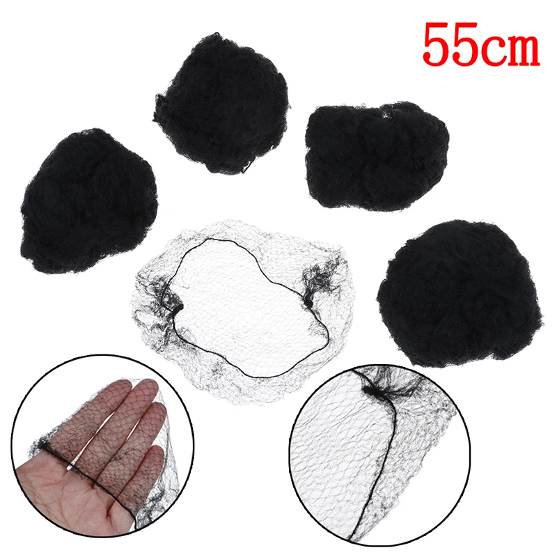 New50Pcs Women Hair Nets Invisible Elastic Edge Mesh Black Snood Wig Cap