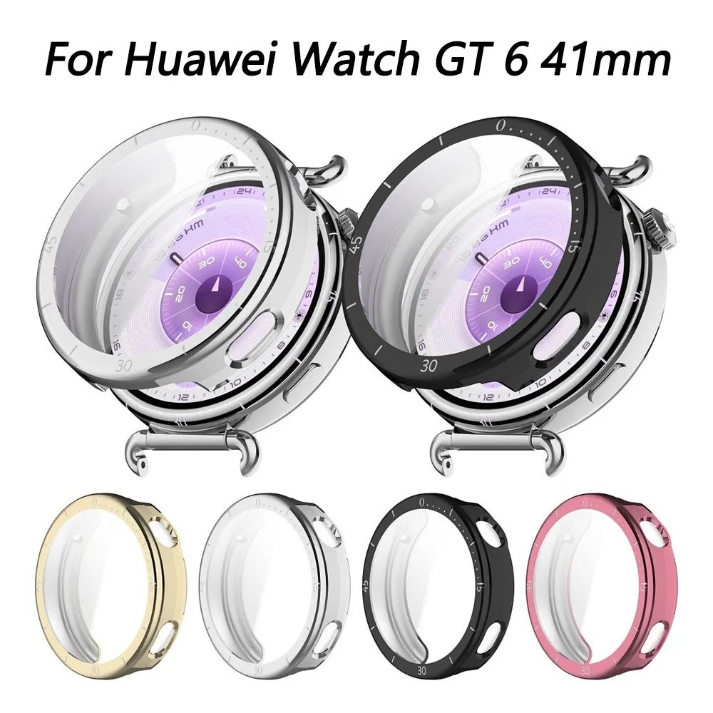 حافظة واقية من مادة TPU مضادة للخدش بإطار تغطية كاملة ناعمة مع غطاء حافة مقياس لساعة Huawei Watch GT6 مقاس 41 ملم #4