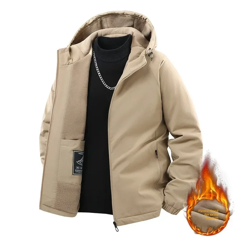 Mens Athletic Breathable Training Hooded Jacket Fleece Lined Warm Windproof Gym Workout Winter Sportswear Coat
