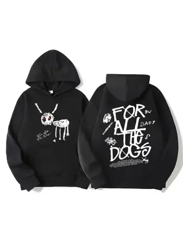 Men Women Fashion Hip Hop Pullovers Sweatshirt Vintage Streetwear Hoodie Rapper Drake New Album for All The Dogs Graphic Hoodies