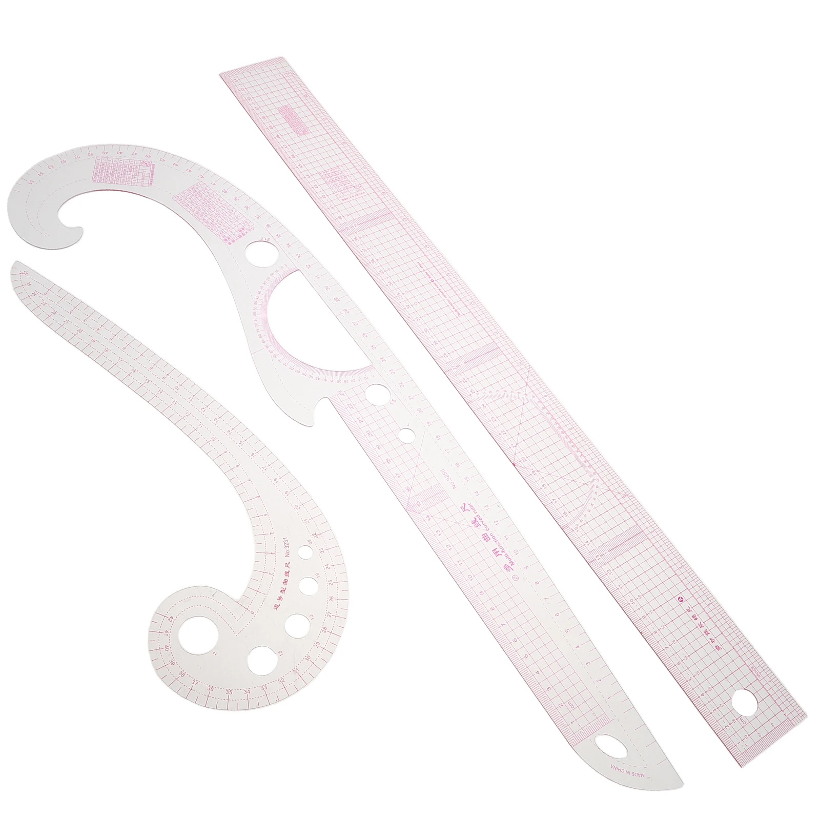 

3 Pcs Sewing Curve Ruler Pattern Making Tools Plastic Tailoring Supplies DIY Measuring Drawing Patchwork Craft Drafting