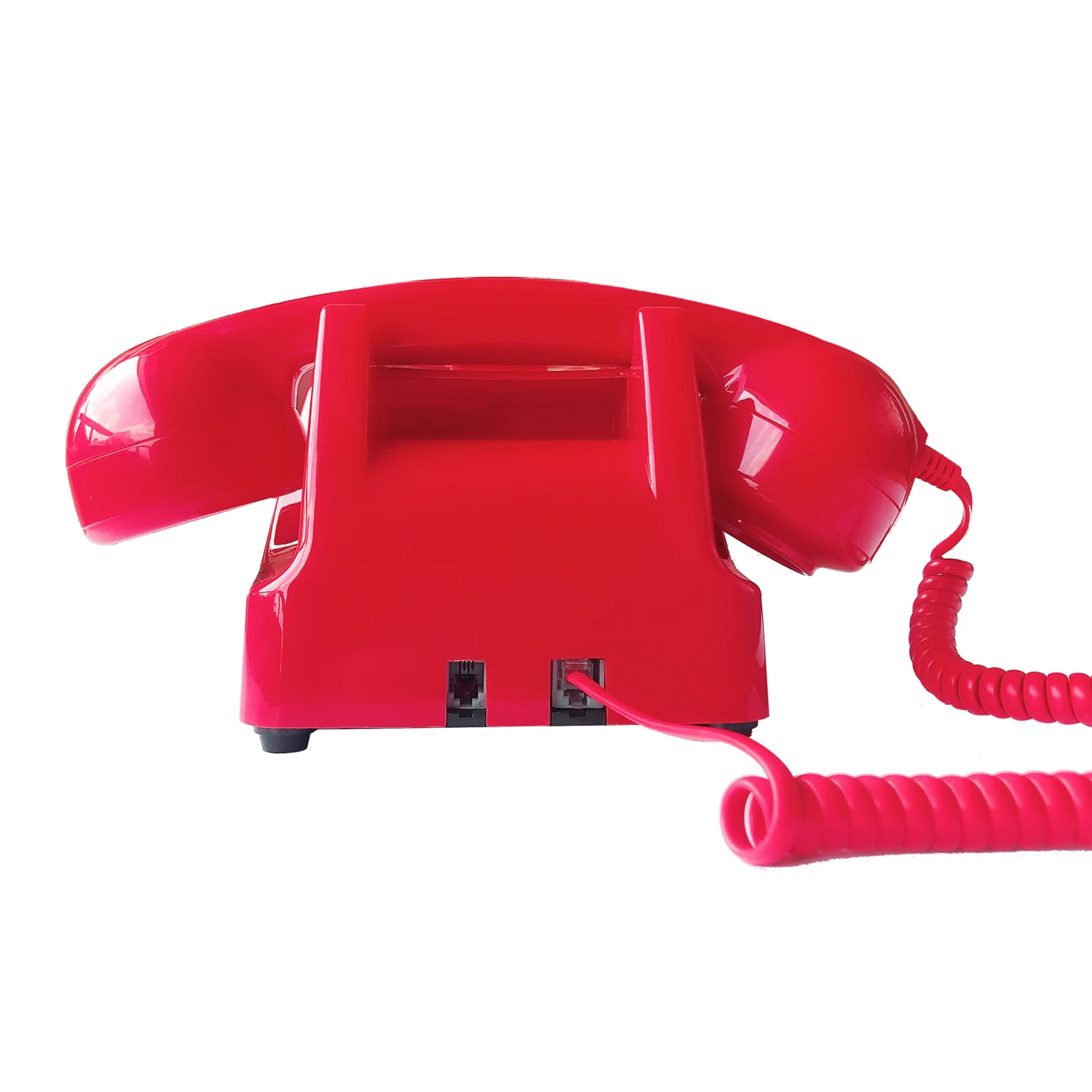 Corded Telephone,Red Retro Phones,1960s\' Old Fashion Landline Phones Vintage Rotary Dial Phone for Home Office Shops Art Decor