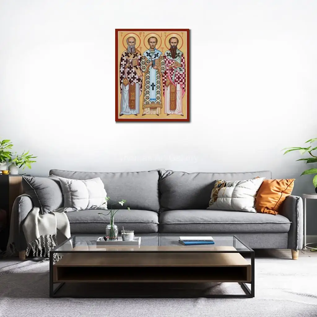 سانت فرانسيس أوف أسيسي مع أيقونة الحيوانات HD قماش طباعة راعي البيئة الكاثوليكية الأرثوذكسية الفن لحديقة مصلى الكنيسة ديكور