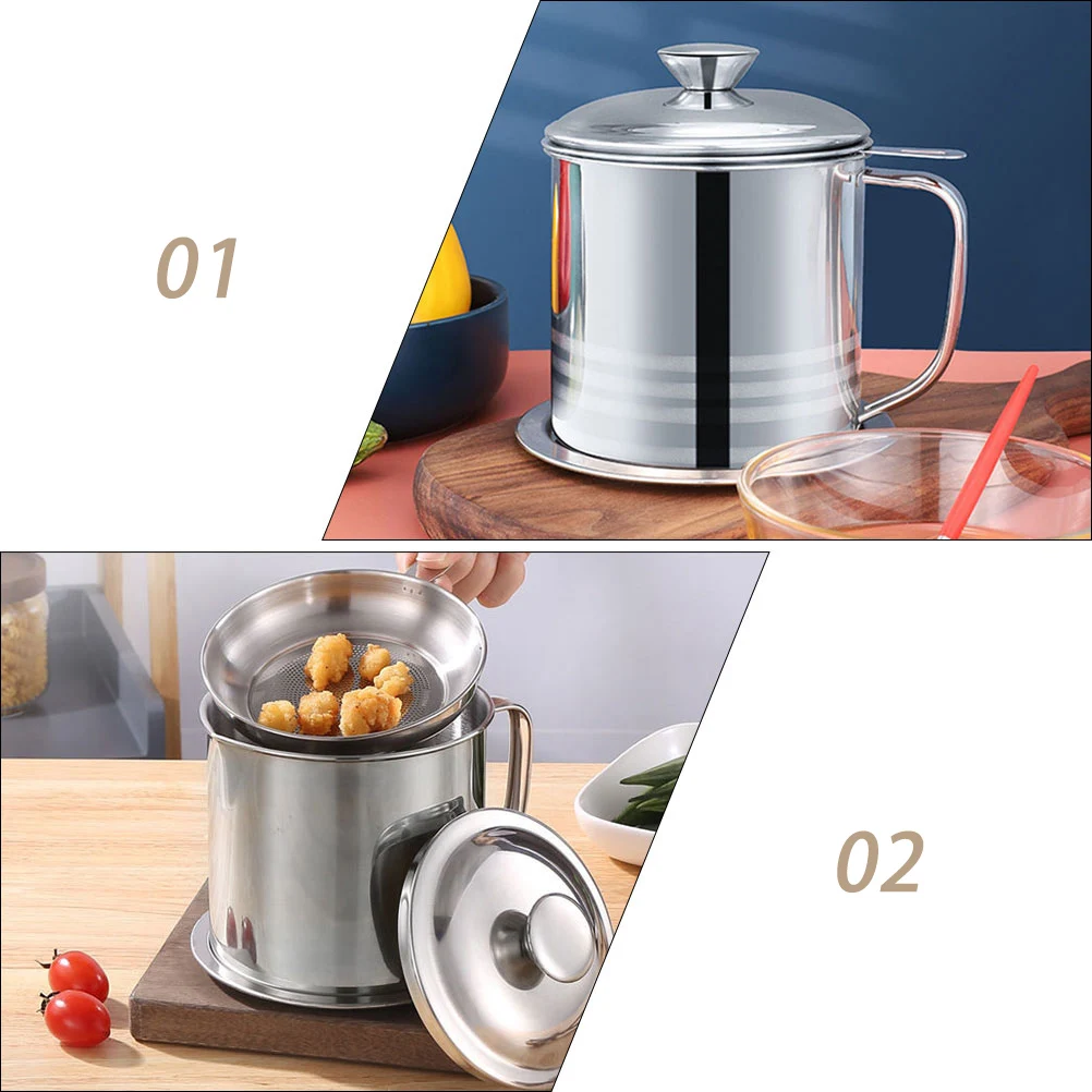 

UTHCLO Oil Canister Kitchen Oil Bottle with Filter Multi Use Frying Storage Container