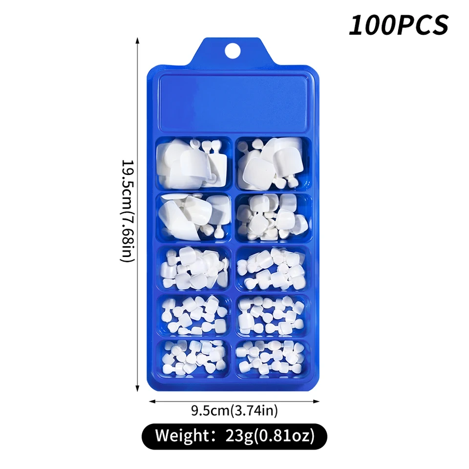 100 uñas postizas blancas cortas cuadradas para pies, 12 tallas, cobertura completa, tips para uñas de pies, extensión de uñas para verano 6