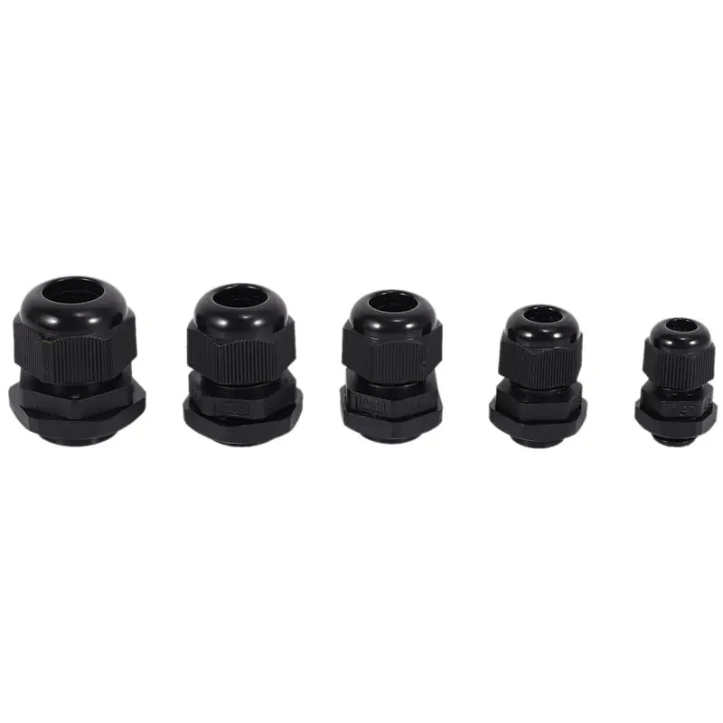 144 Pcs Plastic Waterproof Adjustable 3.5 - 13Mm Cable Gland Joints, PG7, PG9, PG11, PG13.5, PG16, Pack Of 144