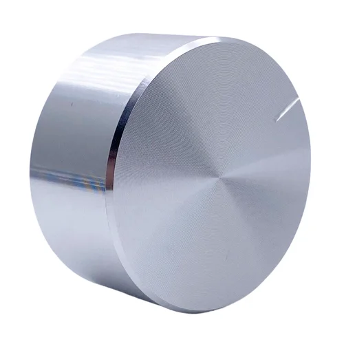 Perilla de aluminio plateada de alta gama, perilla de potenciómetro, codificador amplificador, Control de volumen, perilla de Audio para perillas de orificio de eje de 6mm, 2 uds.