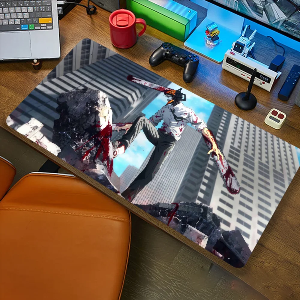 Cartoon C-Kettensägen Mann Mauspad Computer Büro Spiel Tischs ets xxl Gummi Anti-Rutsch-Gaming-Tastatur lange Schreibtisch Pads