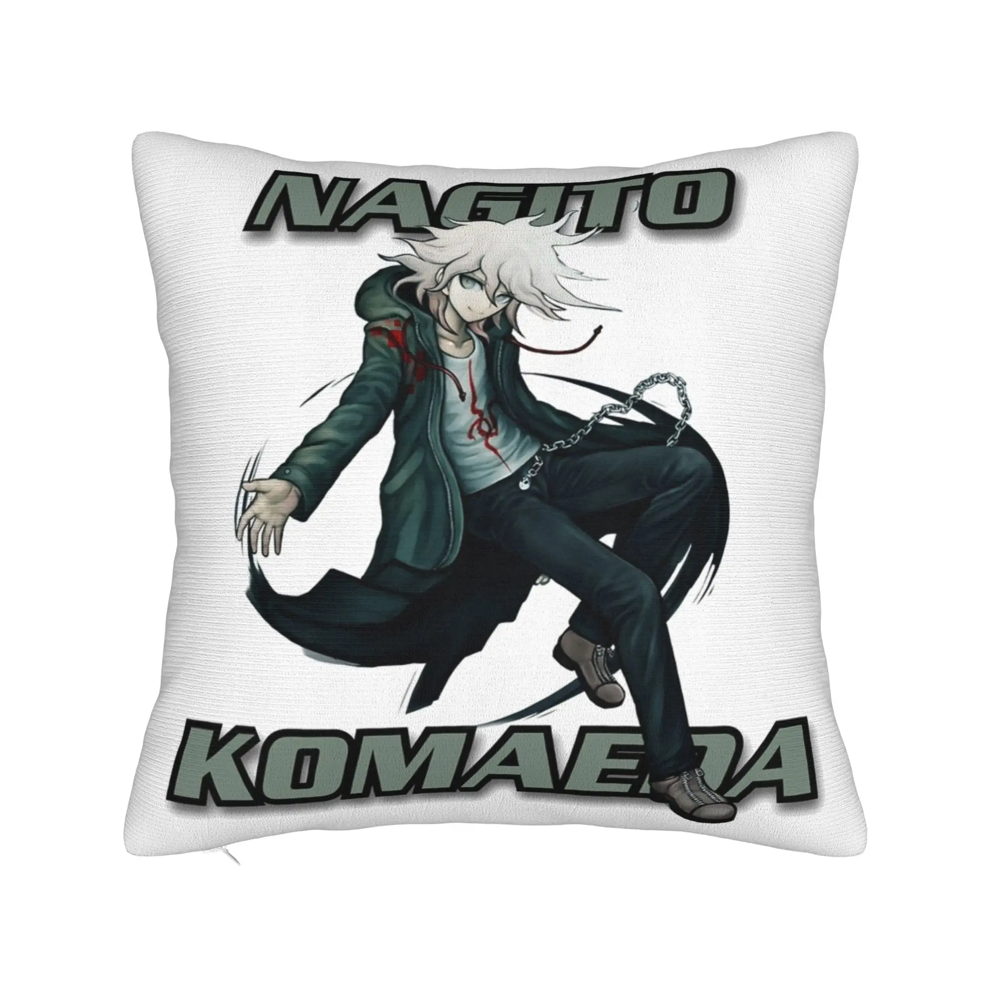 Nagito Komaeda Anime Pillowcase Soft Cushion Cover Gift Throw Pillow Case Cover Home Zipper
