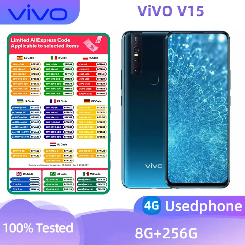 VIVO V15 Android 4G Unlocked  6.53inch 8GB RAM 256GB ROM All Colours in Good Condition Original used phone 15 sold123,369.9524H Online-TopSmartPhone StoreSee previewSimilar items