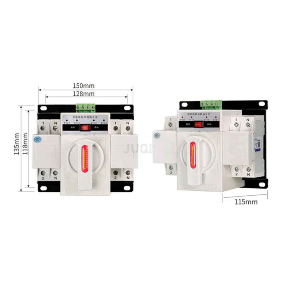 Interruttore di trasferimento automatico a doppia alimentazione 2P per uso domestico monofase 220V 63A controller interruttore di trasferimento