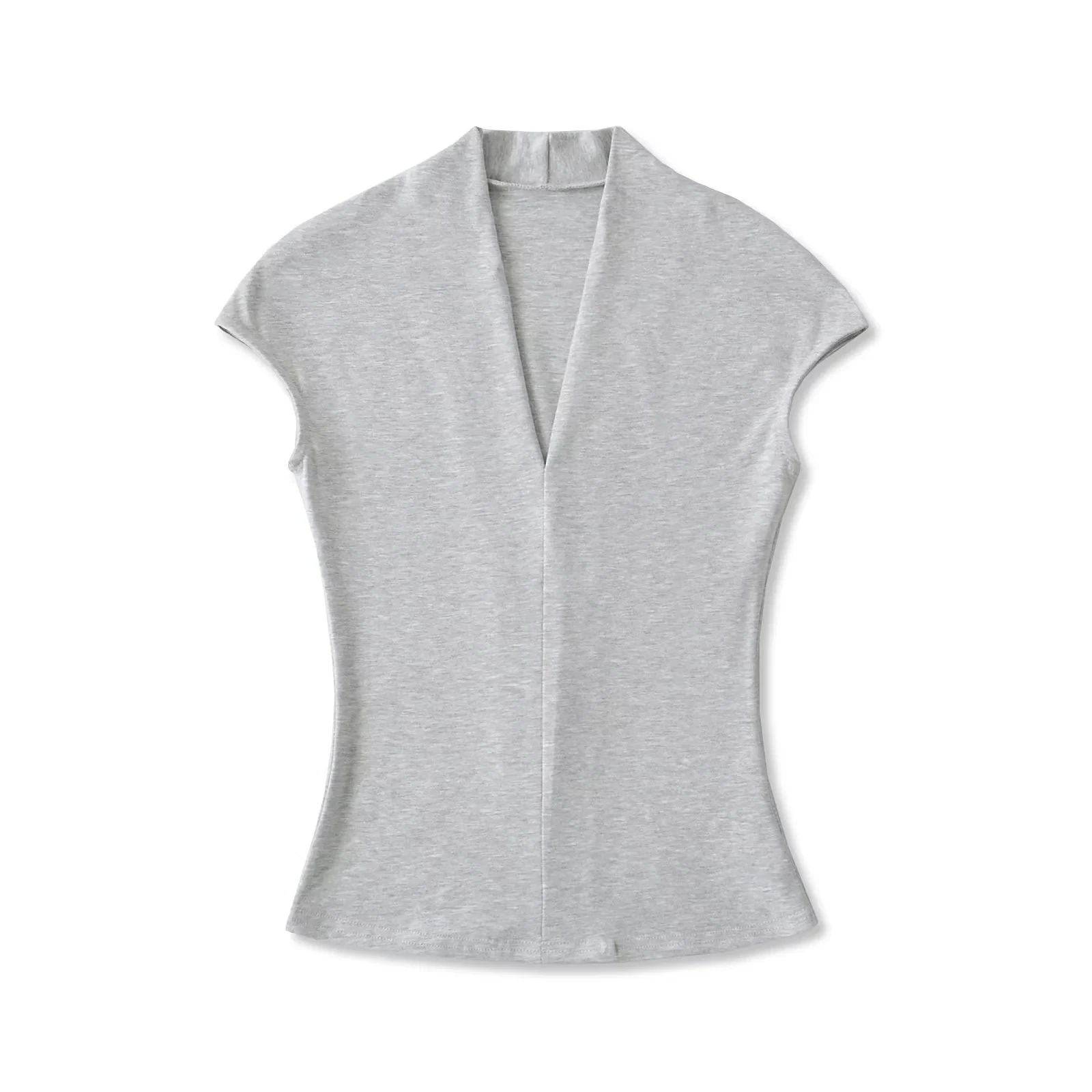 

Футболка Slim Fit ort Sve V-Ne, женская летняя новинка Sle Pure Color Commute Sle Small Flng Sve Top
