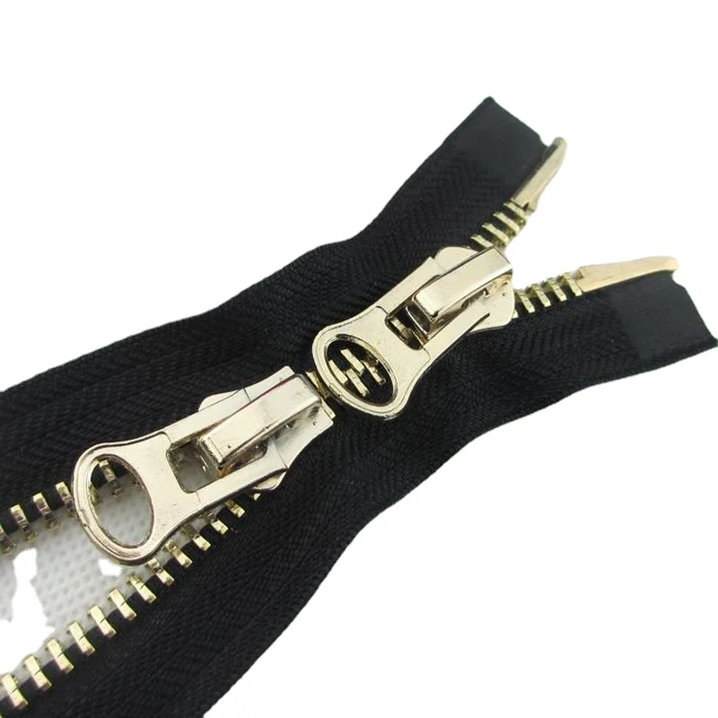 8# 70 to 100cm Long Oversize Metal Zipper Black Gold Teeth Double Open 2-way Garment Leather Jacket Clothing Sewing Accessory