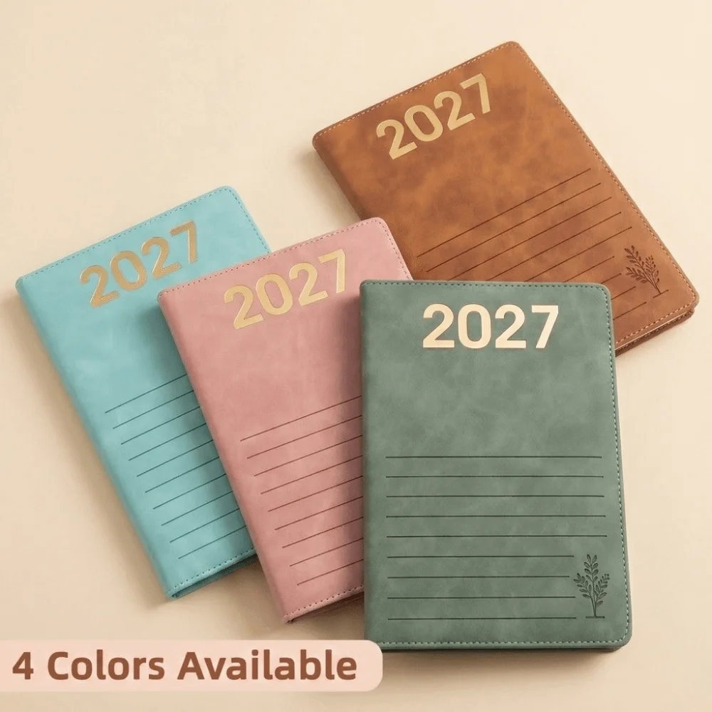 A5 2027 Schedule Planner Habit Tracker Reference Calendars Daily Schedule Planner Calendar Layout Stitched-Edge Cover