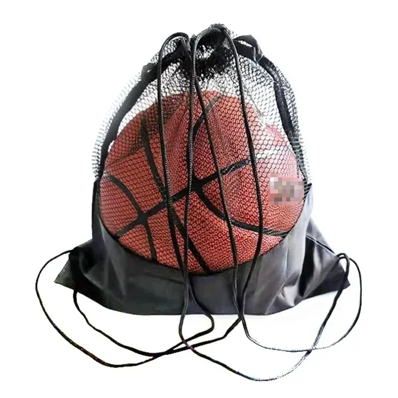 Portable Drawstring Basketball Backpack Mesh Bag Football Soccer Volleyball Ball Storage Bags Outdoor Sports Traveling Gym Yoga