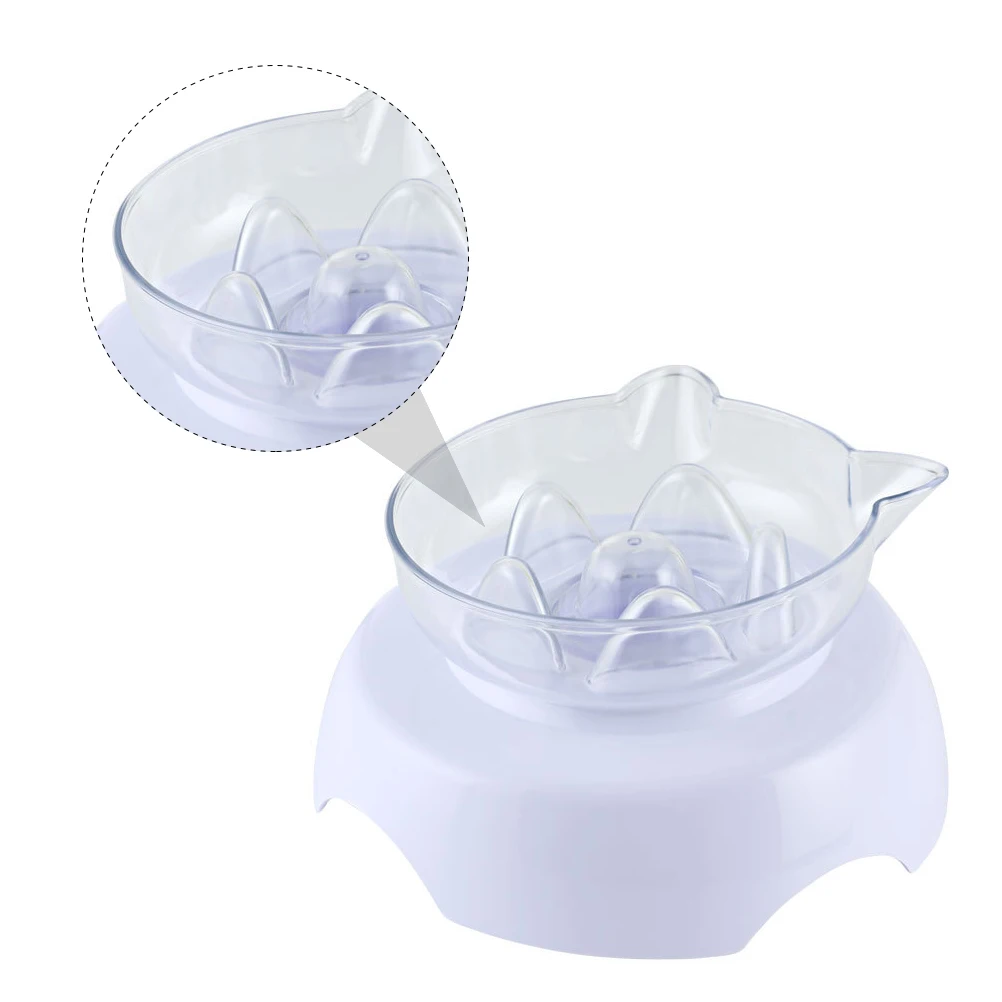 

Slanted Cat Bowl Tilted Neck Protective Pet Feeding Bowls High Base Detachable Design Easy Clean Anti Slip Stable Place Pet