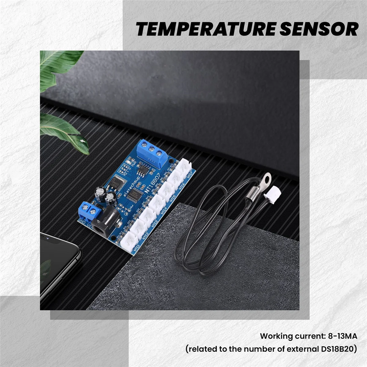 7 قناة RS485 قياس مستشعر درجة الحرارة MODBUS RTU مسجل بدون ورق PLC NT18B07