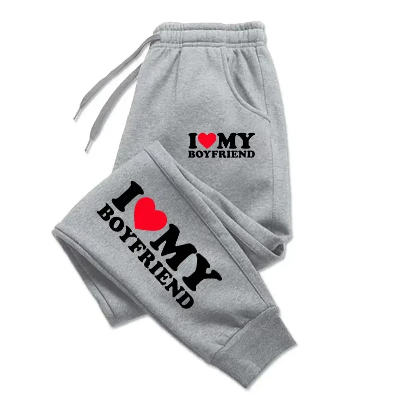 أنا أحب صديقي طباعة الرجال Sweatpants المناسب عرق السراويل الرياضية طماق بنطلون غير رسمي جيب في الهواء الطلق ركض زوجين WK0023