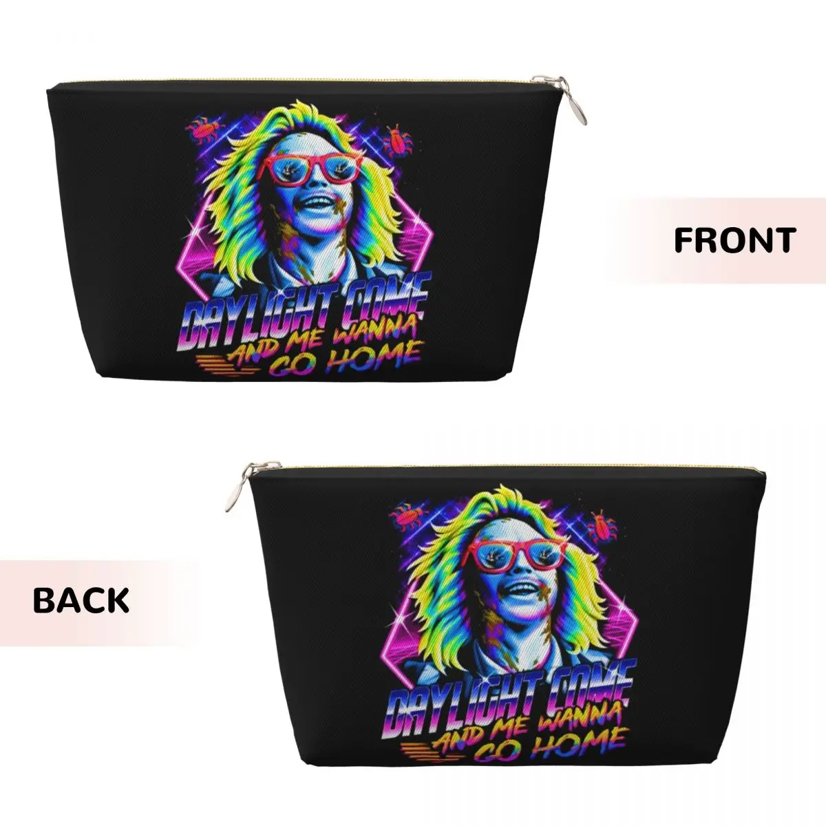 Custom Travel Tim Burton Horror Movie Toiletry Bag Beetlejuices Makeup Cosmetic Organizer Women Beauty Storage Dopp Kit Box