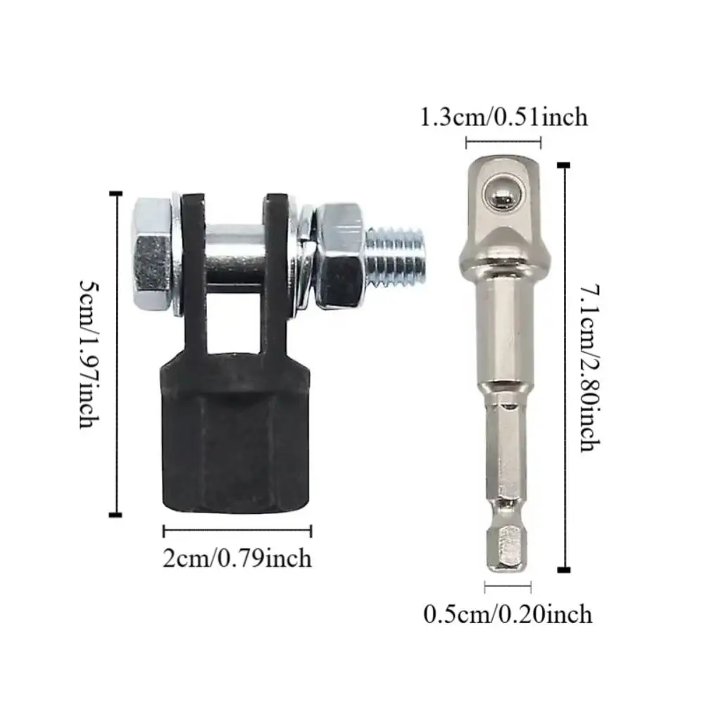 Useful 1/2 Inch Jack Adapter Steel Double Hole Adapter Wrench Tool Impact Resistant Adapter Drill Adapters Automotive
