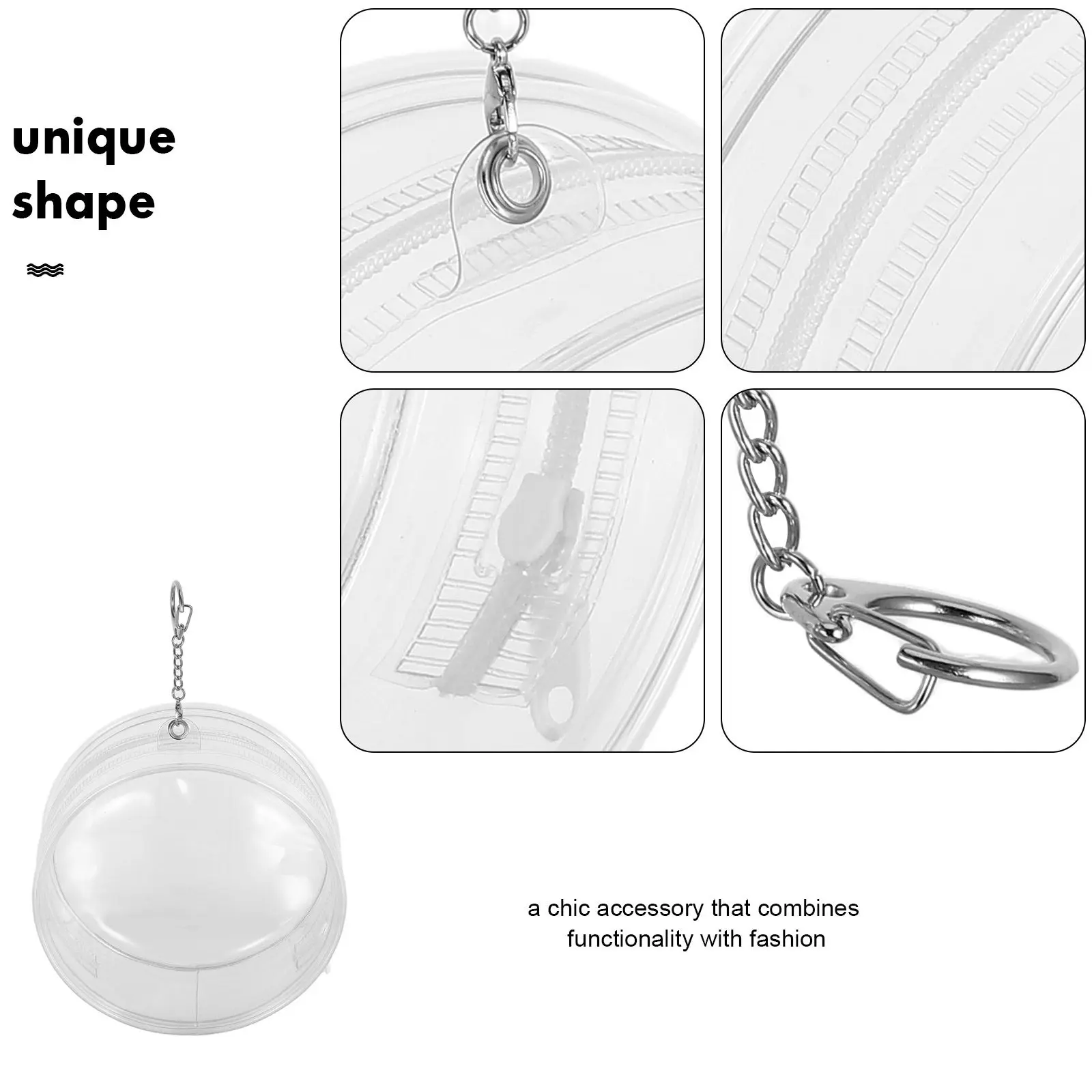 Transparent PVC Hanging Figure Display Bag Portable Organizer Small Storage Case Lightweight Carrying Keychain