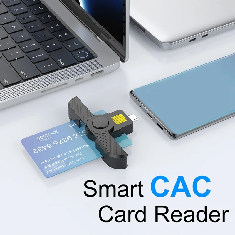 ใหม่พับ USB Type C Common Access สมาร์ทการ์ดซิมการ์ด/IC Bank Chip Card Reader ใช้งานร่วมกับ Macos โทรศัพท์สมาร์ท