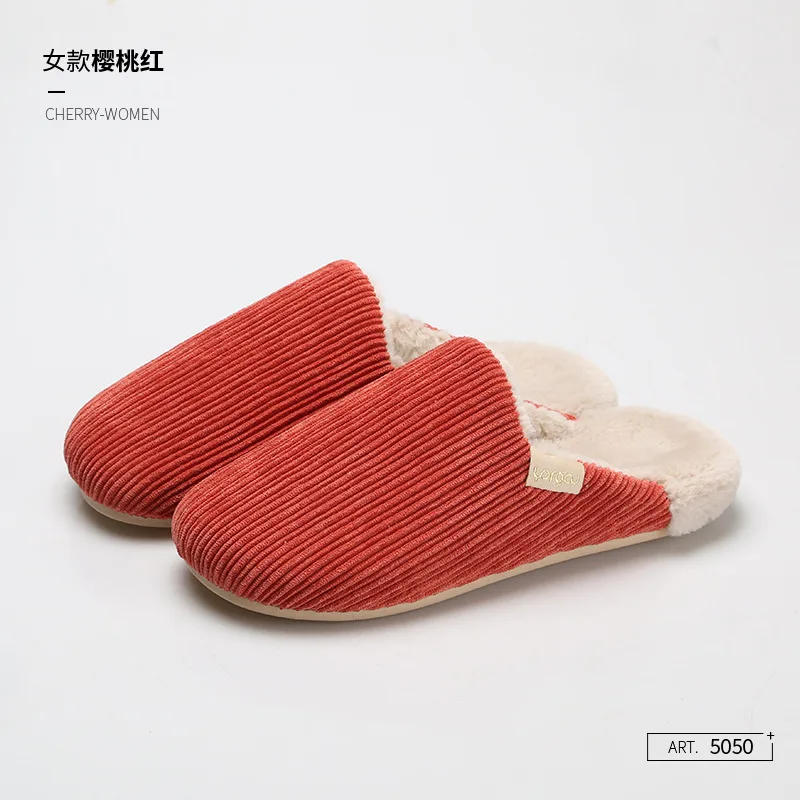 Corduroy Cotton Slippers Home Lightweight Comfortable Warm Slippers Fashion Wear-Resistant Lovely Non-Slip Leisure Antiskid