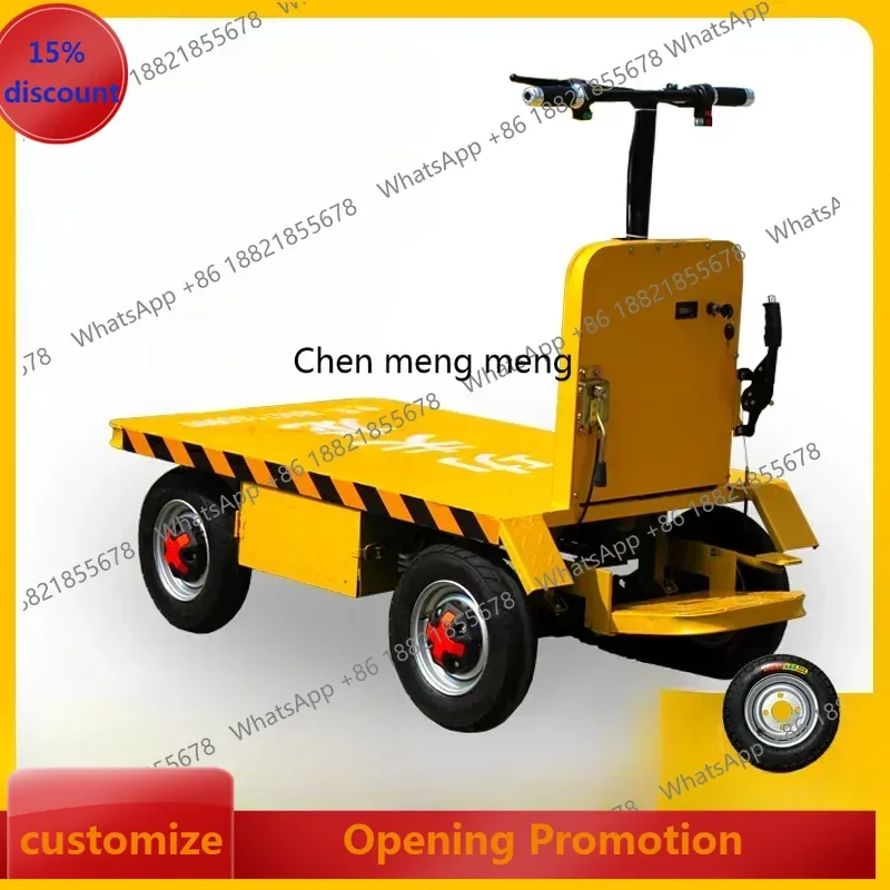 

ss7486 new style Electric Trolley Four-Wheel Station Driving Platform Trolley Porter Building Warehouse Logistics